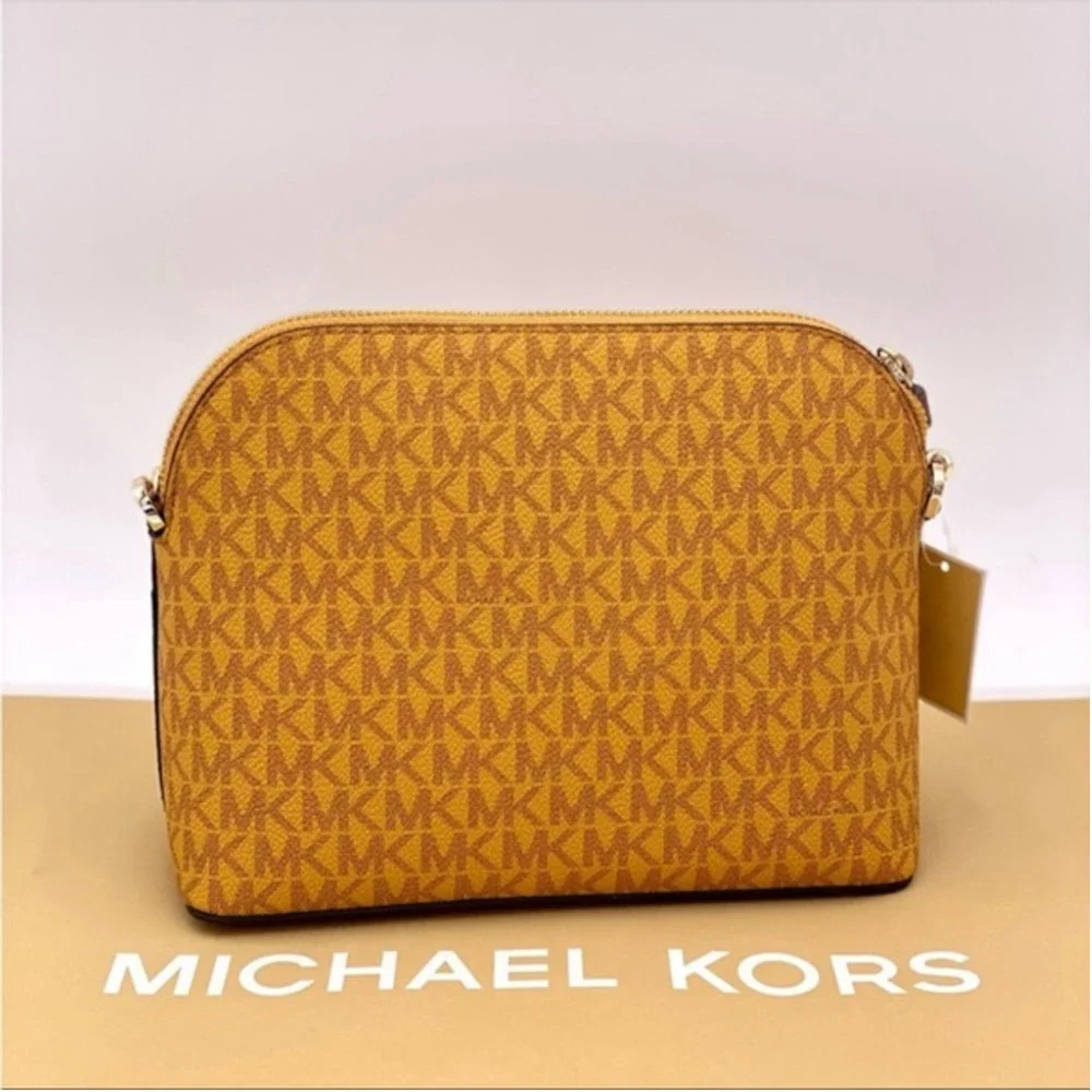 New Michael Kors Dome Crossbody Bag Marigold - Picture 7 of 11